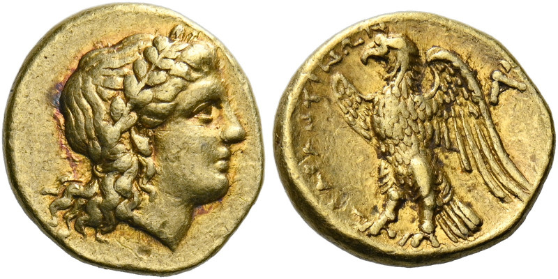 Calabria, Tarentum.   Triobol circa 276-272, AV 2.17 g. Laureate head of Apollo ...