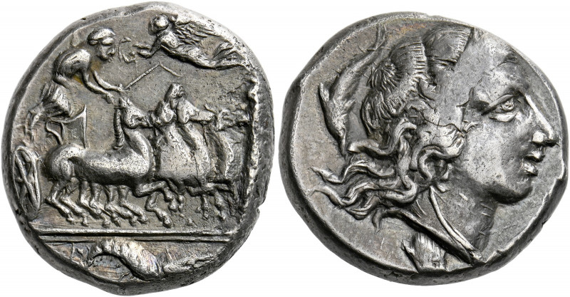 The Carthaginians in Sicily and North Africa.   Tetradrachm, Panormus circa 405-...