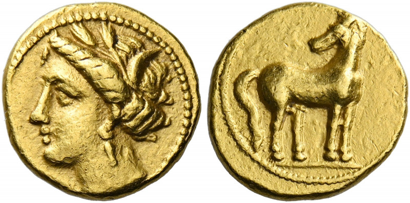 The Carthaginians in Sicily and North Africa.   1/5 shekel, Carthago (?) circa 3...