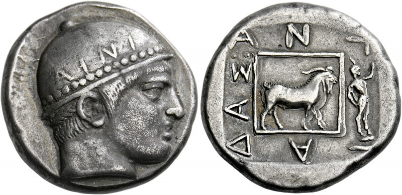 Aenus.   Tetradrachm circa 463/2-462/1, AR 16.35 g. Head of Hermes r., wearing c...