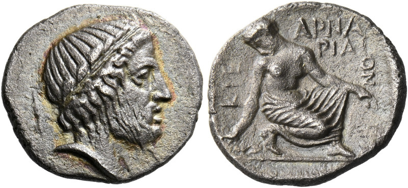 Kierion.   Hemidrachm circa 400-360, AR 2.66 g. Laureate head of Zeus r., slight...