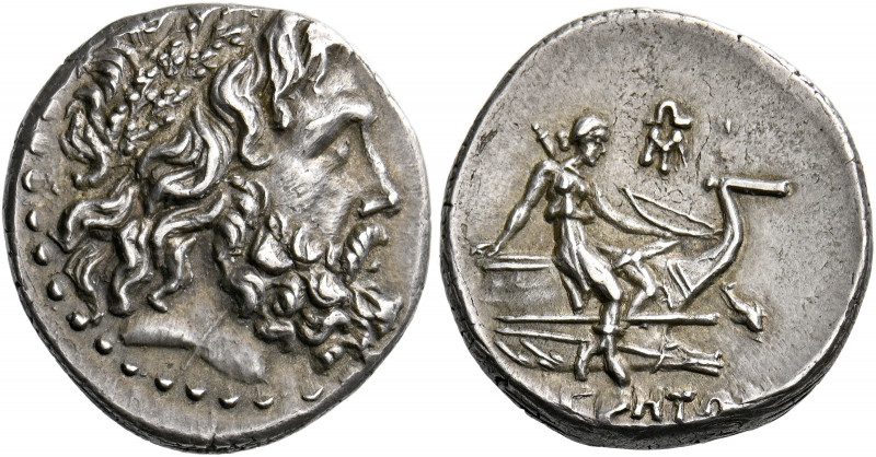 Magnetes.   Drachm circa 140-130, AR 4.31 g. Laureate head of Zeus r. Rev. Artem...