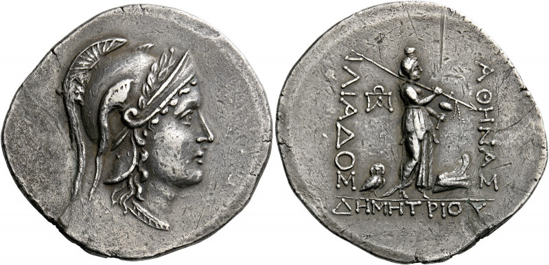 Ilium.   Tetradrachm circa 188-133, AR 16.73 g. Head of Athena r., wearing laure...