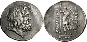 Ionia, Clazomenae.   Tetradrachm circa 160, AR 16.84 g. Laureate head of Zeus r. Rev. ΔIOΣ ΣΩTHPOΣ – EΠIΦANOYΣ Amazon standing l., wearing tunic and b...