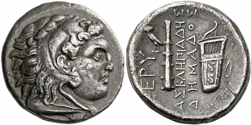 Erythrae.   Tetradrachm late 4th century BC, AR 14.46 g. Head of Heracles r., we...