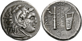Erythrae.   Tetradrachm late 4th century BC, AR 14.46 g. Head of Heracles r., wearing lion's skin headdress. Rev. ΕΡΥ / owl with closed wings standing...