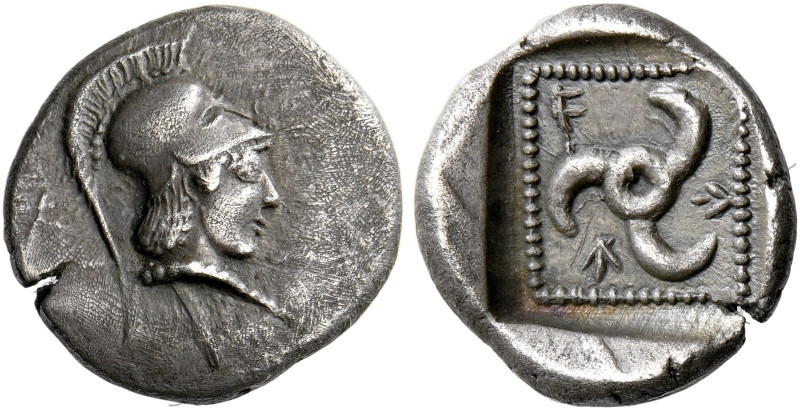 Wekhssere I circa 460 – 435.   Trihemiobol, Patara circa 440, AR 1.35 g. Head of...