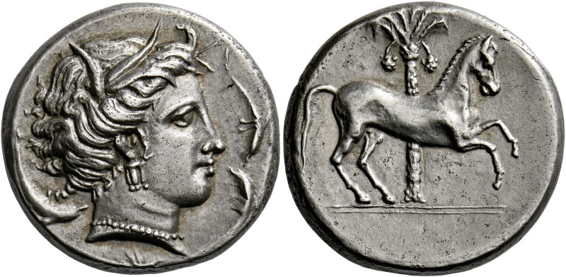 The Carthaginians in Sicily and North Africa.   Tetradrachm, uncertain mint in S...