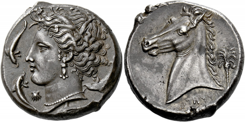 The Carthaginians in Sicily and North Africa.   Tetradrachm "mint of the Camp" c...