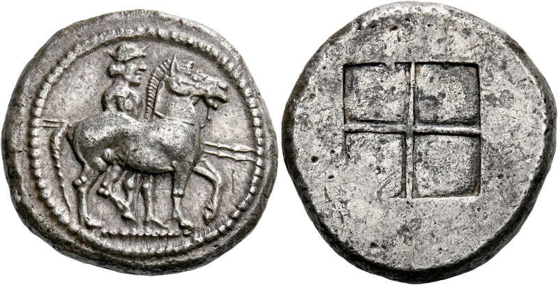 Kings of Macedonia, Alexander I, 498-454.   Octodrachm circa 492-480, AR 29.00 g...