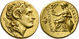 Kings of Thrace, Lysimachus 323 – 281 and posthumous issues.   Stater, Alexandria Troas (?) 305–281, AV 8.51 g. Diademed head of deified Alexander the...