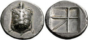 Aegina, Aegina.   Stater circa 380, AR 12.01 g. Tortoise seen from above. Rev. Skew pattern within incuse square. Millbank pl. 2, 15. SNG Lockett 1995...