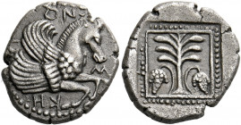 Troas, Skepsis.   Drachm circa 460-400, AR 3.83 g. Σ – KH – ΨI – ON Forepart of Pegasus r. Rev. Palm tree; below, two bunches of grapes. All within sh...