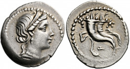    Q. Denarius, uncertain mint 81, AR 19 mm, 3.98 g. Diademed head of Venus r. Rev. Double cornucopiae tied with fillet; below, Q. Babelon Cornelia 33...