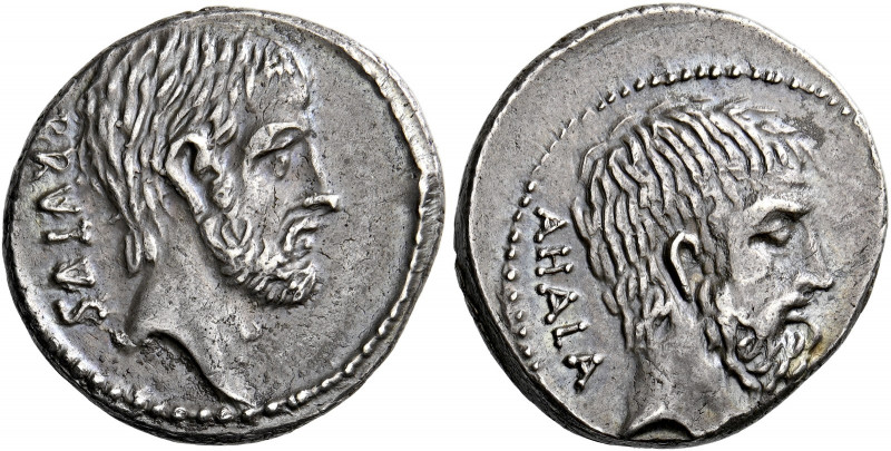    M. Iunius Brutus. Denarius 54, AR 3.76 g. BRVTVS Head of L. Iunius Brutus r. ...