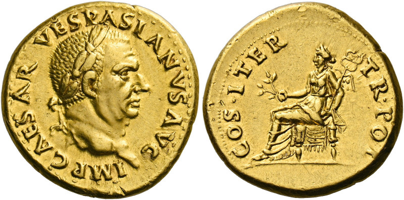 Vespasian augustus, 69 - 79. Spanish Mint, possibly Tarraco Aureus 70, AV 7.36 g...