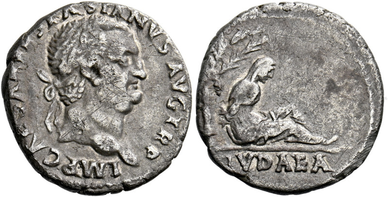 Vespasian augustus, 69 - 79. Lugdunum.   Denarius 71, AR 3.24 g. IMP CAESAR VESP...