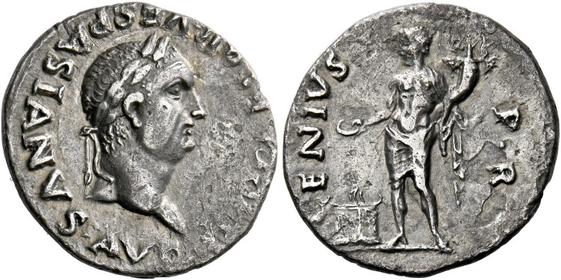 Vespasian augustus, 69 - 79. Uncertain Western Mint.   Denarius circa 69 to 70, ...