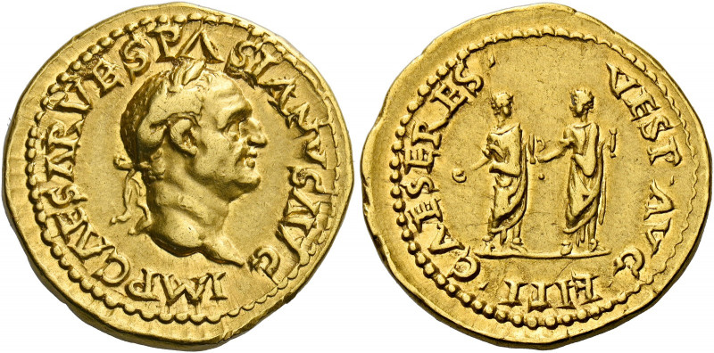 Vespasian augustus, 69 - 79. Uncertain Western Mint.   Aureus circa 69 to 70, 7....