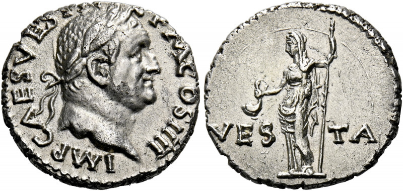 Vespasian augustus, 69 - 79. Antiochia.   Denarius 72-73, AR 3.10 g. IMP CAES VE...