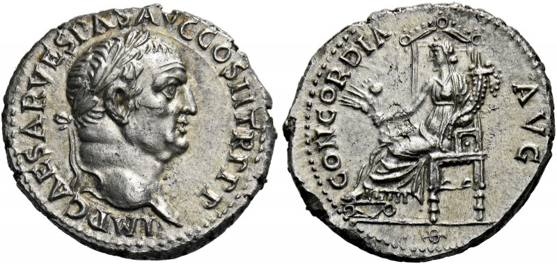 Vespasian augustus, 69 - 79. Ephesus. Denarius 70. AR 3.28 g. IMP CAESAR VESPAS ...