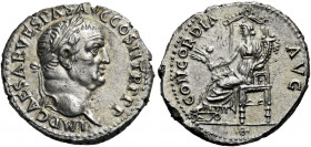 Vespasian augustus, 69 - 79. Ephesus. Denarius 70. AR 3.28 g. IMP CAESAR VESPAS AVG COS II TR P P P Laureate head r. Rev. CONCORDIA AVG Ceres, veiled,...