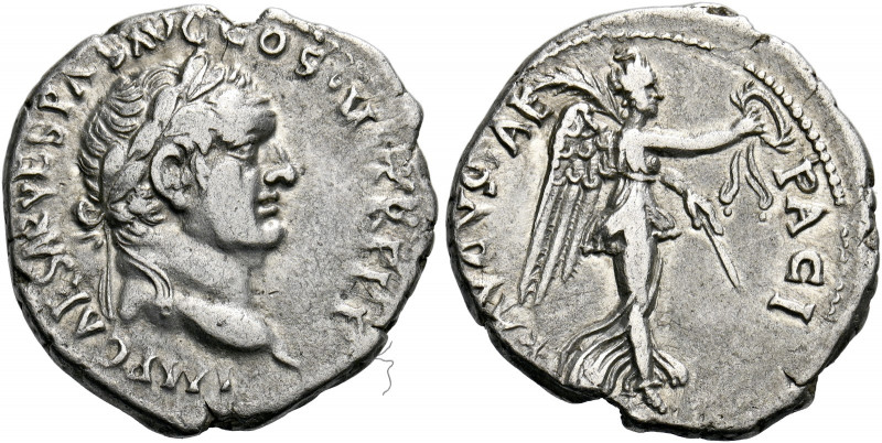 Vespasian augustus, 69 - 79. Ephesus. Denarius 74, AR 3.32 g. IMP CAESAR VESPAS ...