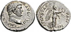 Titus caesar 69 – 79. Ephesus. Denarius 71, AR 3.47 g. IMPERA[TOR T CAES]AR AVGVSTI F Bare-headed bust r. Rev. PACI – AVGVSTAE Victory advancing r., h...