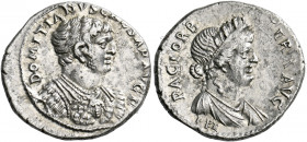 Domitian caesar, 69 – 81. Ephesus. Denarius, Ephesus 71, AR 3.36 g. DOMITIANVS CAESAR AVG F Bare-headed, draped and cuirassed bust r. wearing aegis. R...
