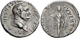 Vespasian augustus, 69 – 79. Uncertain mint in Asia, Ephesus (?). Denarius 76, AR 3.05 g. IMP CAESAR VESPASIANVS AVG Laureate head r. Rev. PRINCEPS IV...