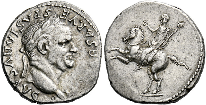 Vespasian augustus, 69 – 79. Uncertain mint in Asia, Ephesus (?). Denarius 76, A...