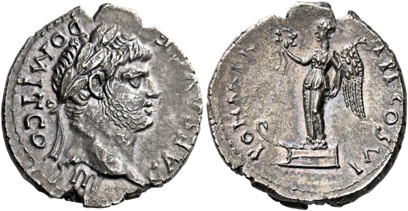 Domitian caesar, 69 – 81.  Uncertain mint in Asia, Ephesus (?).  Denarius 76, AR...