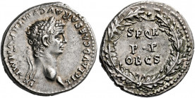 Claudius augustus, 41 – 54  Denarius 46-47, AR 3.84 g. TI CLAVD CAESAR AVG P M TR P VI IMP XI Laureate head r. Rev. S P Q R / P P / OB CS within wreat...