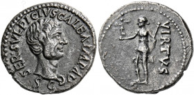 Galba, 68 – 69.   Denarius, uncertain mint in Spain or North Africa, October 68 - January 69, AR 3.65 g. SER SVLPICIVS GALBA IMP AVG Bare head r.; bel...