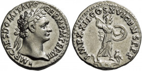 Domitian augustus, 81 - 96.   Denarius 93-94, AR 3.41 g. IMP CAES DOMIT AVG – GERM P M TR P XIII Laureate head r. Rev. IMP XXII COS XVI CENS P P P Min...