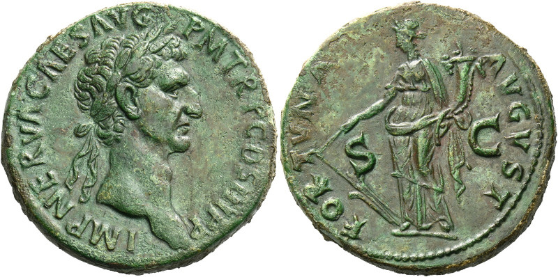 Nerva augustus, 96 – 98.   Sestertius 97, Æ 27.36 g. IMP NERVA CAES AVG – P M TR...