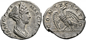 Marciana, elder sister of Trajan.   Diva Marciana. Denarius circa 112-117, AR 3.26 g. DIVA AVGVSTA – MARCIANA Draped bust r., hair elaborately dressed...