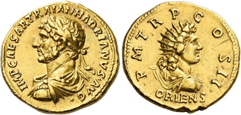 Hadrian augustus, 117 – 138.   Aureus 118, AV 7.30 g. IMP CAESAR TRAIAN HADRIANV...