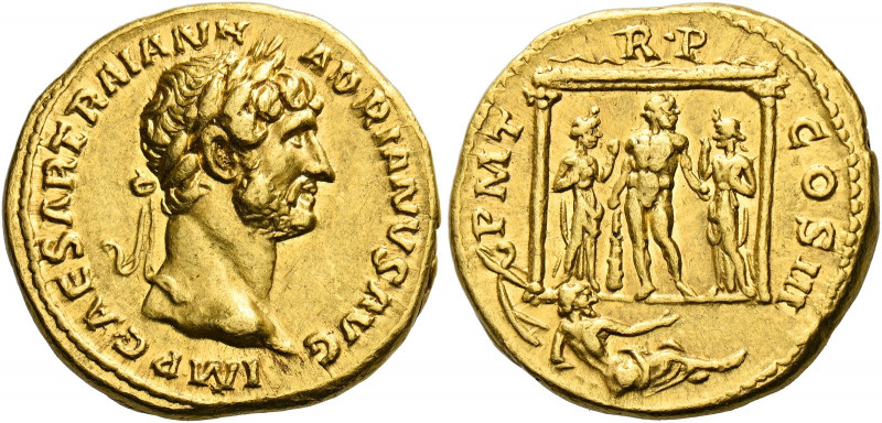 Hadrian augustus, 117 – 138.   Aureus 121-123, AV 7.11 g. IMP CAESAR TRAIAN H – ...