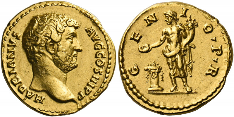 Hadrian augustus, 117 – 138.   Aureus 136, AV 7.16 g. HADRIANVS – AVG COS III P ...