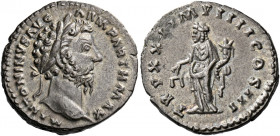 Marcus Aurelius augustus, 161 – 180.   Denarius 166-167, AR 3.30 g. M ANTONINVS AVG – ARM PARTH MAX Laureate head r. Rev. TR P XXI IMP IIII COS III Ae...