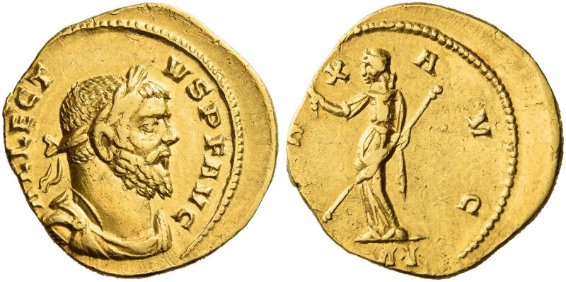 Allectus usurper in England, 293-296.   Aureus, Londinium 293, AV 4.55 g. ALLECT...