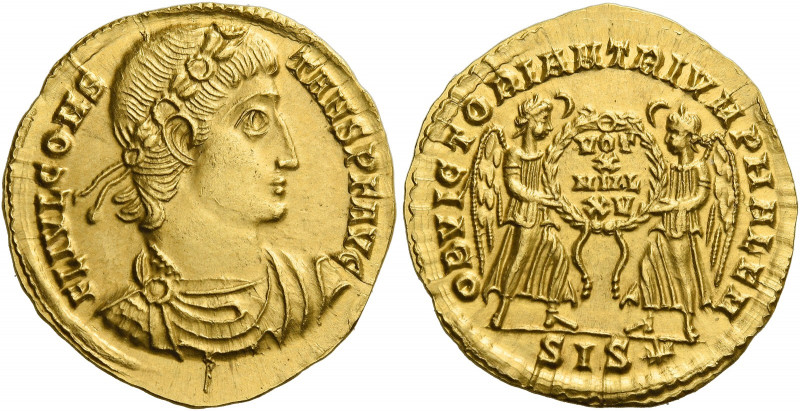 Constans, 340 – 350.   Solidus, Siscia 340-350, AV 4.54 g. FL IVL CONS – TANS P ...