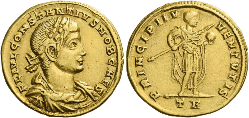 Constantius II caesar, 324 – 337.   Medallion of 1 ½ solidus, Treviri circa 326-...
