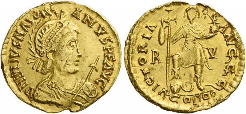 Majorian, 457 – 461.   Solidus, Ravenna 457–461, AV 4.38 g. D N IVLIVS MAIORI – ...