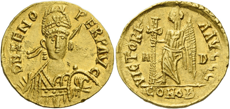 Julius Nepos, 474 – 475/80.   In name of Zeno. Solidus, Mediolanum circa 477-480...