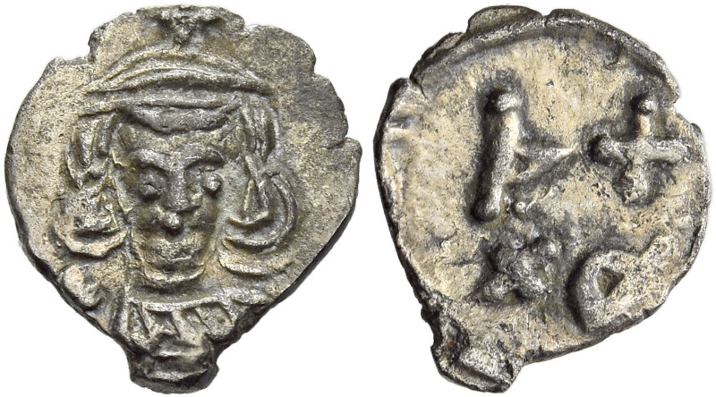 Justinian II, first reign 685 – 695.   1/8 of siliqua, Sardinia (?) 685-695, AR ...