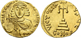 Anastasius II Artemius, 3 June 713 – 715.   Solidus 713–715, AV 4.44 g. DN APTEMIYS A – [NA]STASIYS MYL Facing bust, wearing crown with cross on circl...