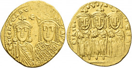 Constantine VI, 8 September 780 – 19 August 797.   Solidus circa 790-792, AV 4.41 g. COhStAnt[InOS CA – b'Δ] Facing busts of Constantine VI and Irene,...