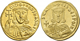 Nicephorus I, 1 November 802 – 26 July 811, with Stauracius from December 803.   Solidus 803-811, AV 4.49 g. hICI – FOROS bASILES Facing bust of Nicep...